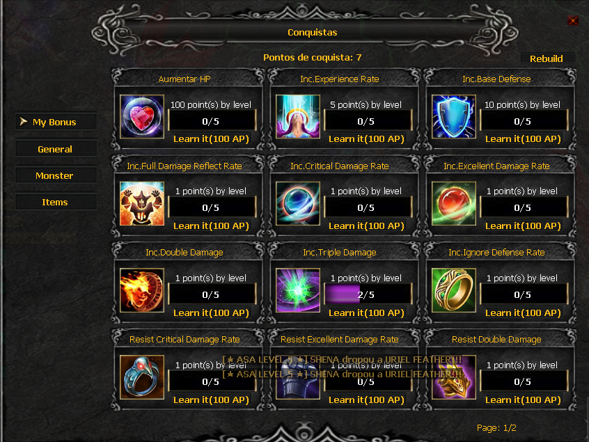 Sistema de Achievements - Conquistas